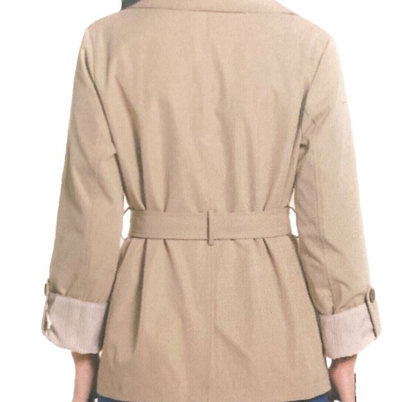 Weatherproof Women's Lightweight Double Breasted Tie Waist Trench Coat, Tan, S - Picture 2 of 3